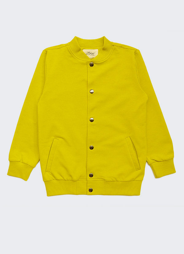 Бейзболна жилетка за момче с копчета, цвят горчица, 2 - 12 години, Zinc