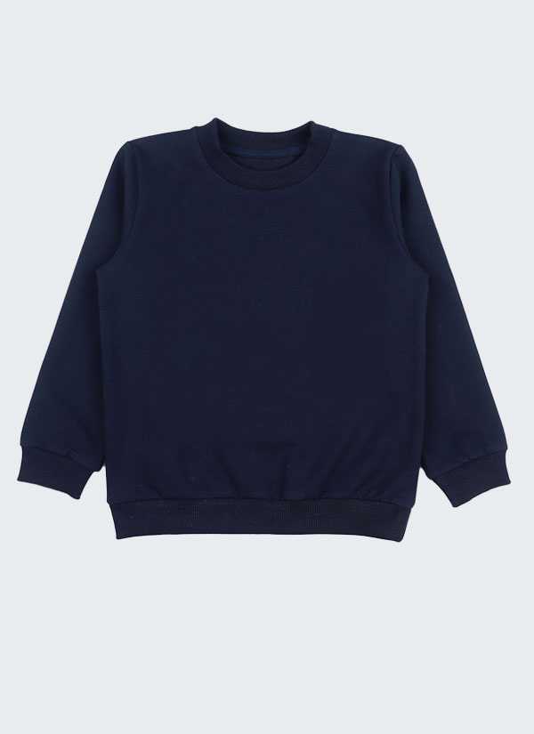 Блуза от лека вата е класически, изчистен, минималистичен суитшърт в тъмно син цвят, Момчета 2 - 12 години, Zinc