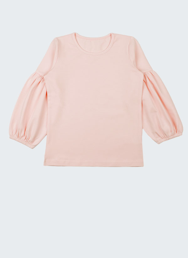 Комплект сукман и блуза се състои от класическа изчистена блуза с широк леко набран ръкав от лакътя надолу завършващ с ластик в цвят пудра и изчистен сукман с волан от рамото до талията с интересна декорация в цвят малина, снимка блуза, Момичета 2 - 6 години, Zinc