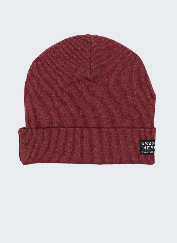 Тази шапка "Urban wear" е класически изчистен модел от едър рипс с малка емблема отстрани в цвят бордо меланж, Момчета 2 - 9 години, Zinc