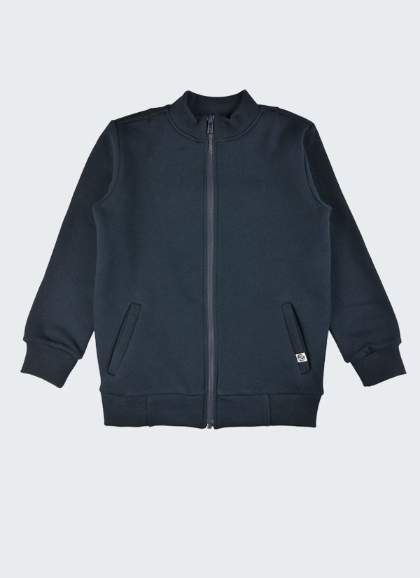 Суитшърт от дебел ватиран плат, тъмно син, деца, 2 - 12 години, Zinc