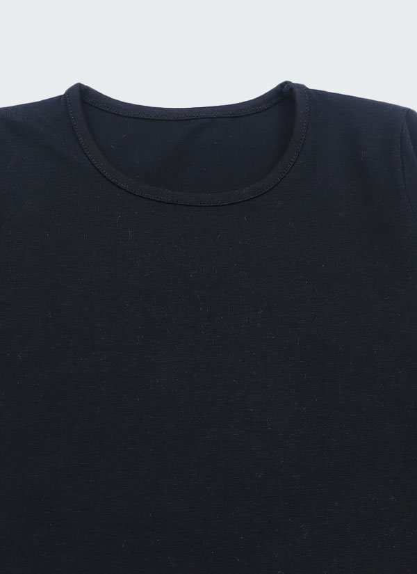 Туника изчистена класическа блуза с обло деколте подгъв на ръкавите, завършваща с набран волан в черен цвят, Момичета 4 - 12 години, Zinc