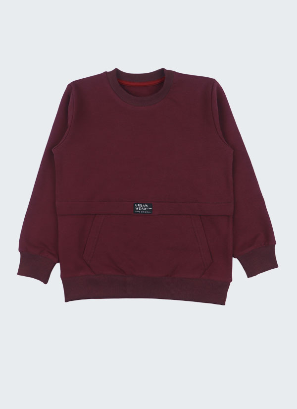 Ватиран суитшърт "Urban Wear" в цвят патладжан, деца, 2 - 12 години, Zinc