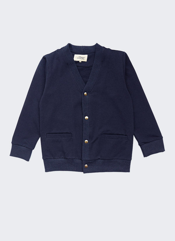 Жилетка с шпиц яка и тик-так копчета, тъмно син, за момчета, 2 - 12 години, Zinc