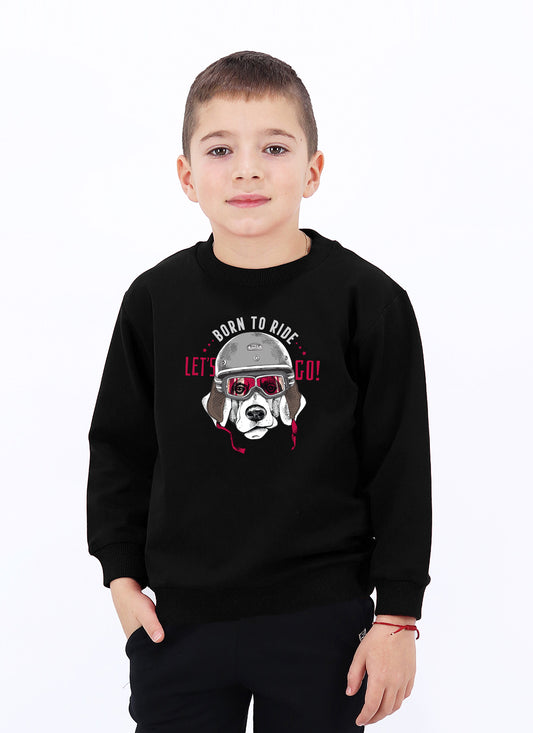 Черен ватиран суитшърт