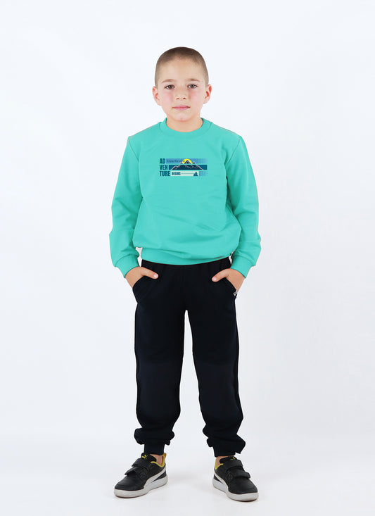 Ватиран к-т суитшърт в мента и долнище