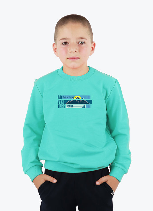 Ватиран суитшърт | мента (122-158)