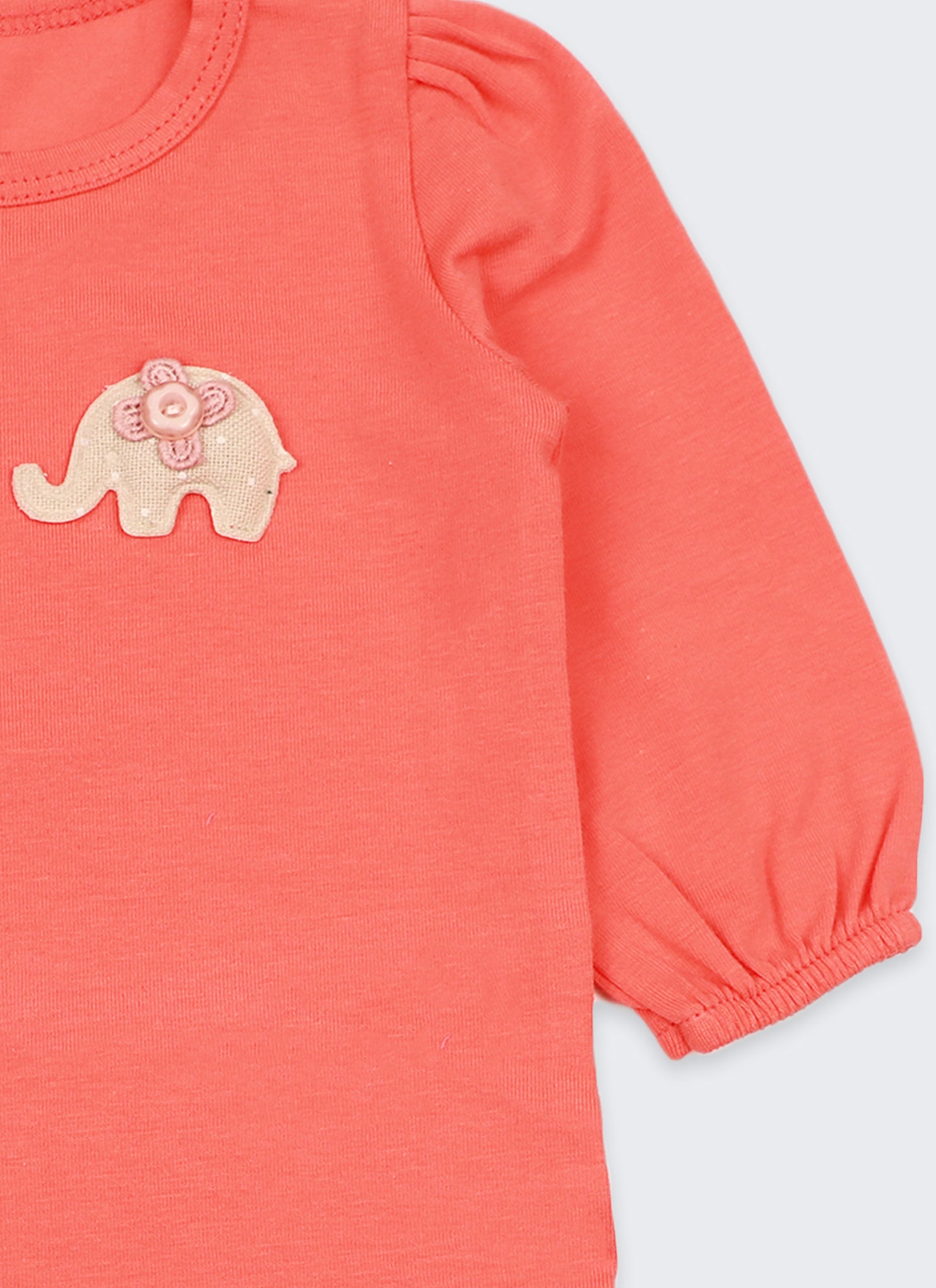 Боди с дълъг ръкав с декорация слон