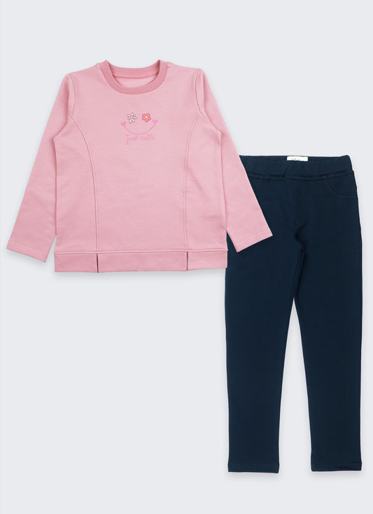 К-т ватирана блуза с принт усмивка и клин-панталон (92 - 122)