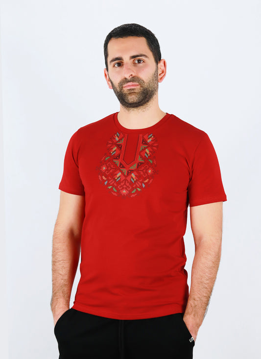 Мъжка тениска с принт шевица (вталена)