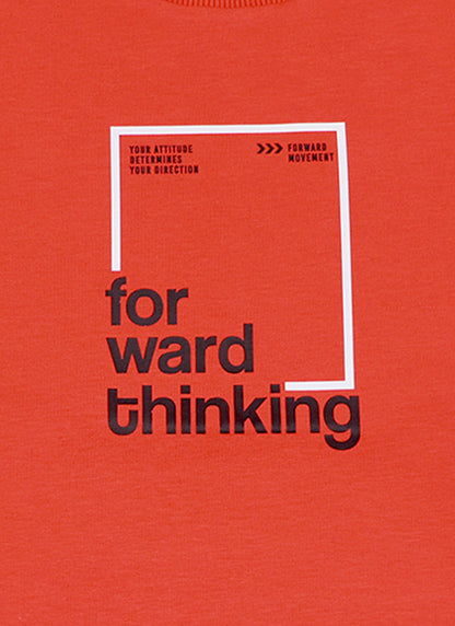 Суитшърт с принт | оранж