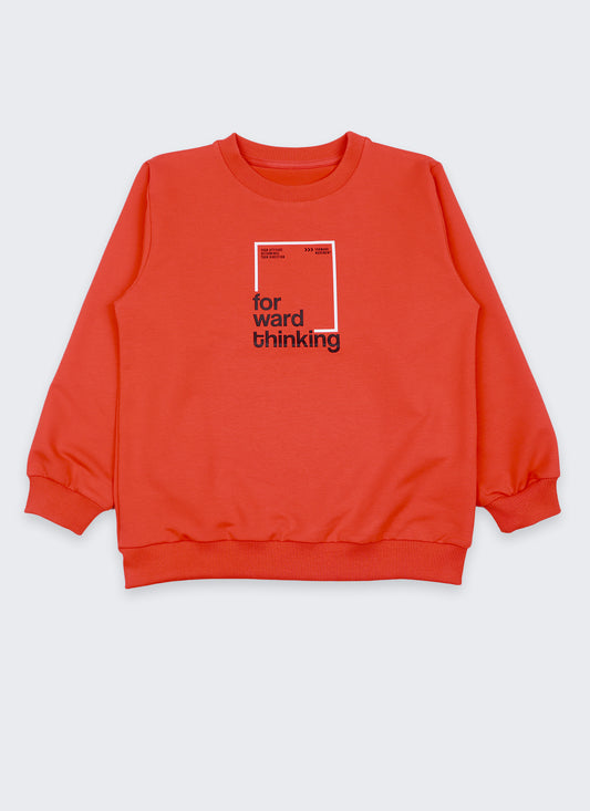 Суитшърт с принт | оранж