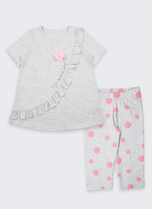 Туника с цвете и клин 7/8 (92 - 128)