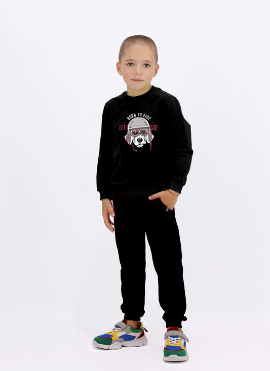 Ватиран черен к-т със свободно долнище