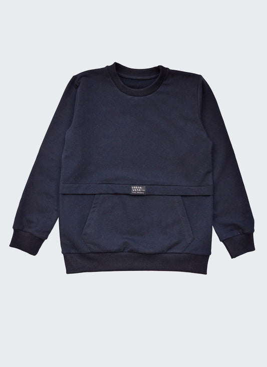 Ватиран суитшърт "Urban Wear" в тъмно синьо, деца, 2 - 12 години, Zinc