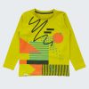 Блуза с графични елементи в цвят горчица, размери от 2 до 6 години-1