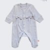 Бебешка пижама-гащеризон с панделки, лилав цвят, 6-12 месеца, Zinc