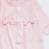 Бебешка пижама-гащеризон с панделки, розов цвят, 6-12 месеца, Zinc, отблизо