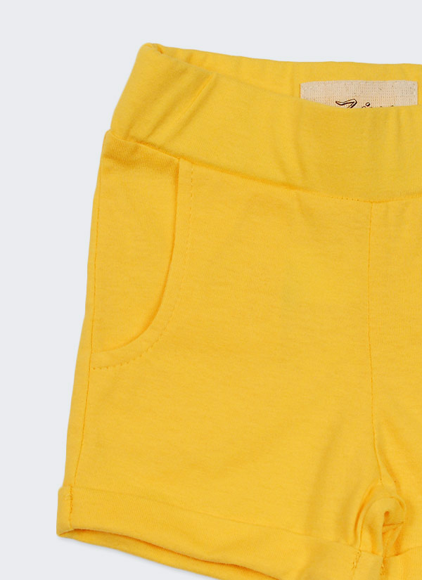 Бебешки къс панталон, жълт, 6 месеца - 3 години, Zinc, отблизо