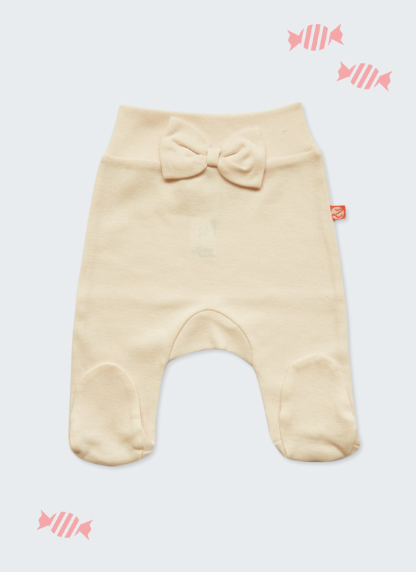 Бебешки ританки с панделка за момиче, цвят светла пудра, 0-6 месеца, Zinc