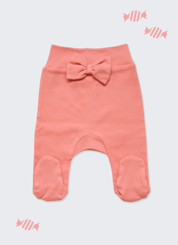 Бебешки ританки с панделка за момиче, розов цвят, 0-6 месеца, Zinc