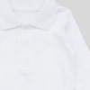 Бебешко боди риза с дълъг ръкав, с яка и 3 копчета, бял цвят, за момчета, 6-18 месеца, Zinc, отблизо