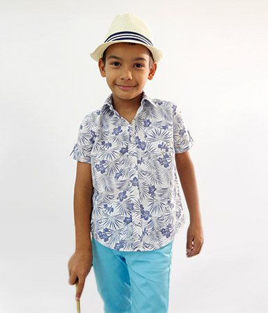 Zinc Риза с тропически цвята за момче, 2 - 6 г.