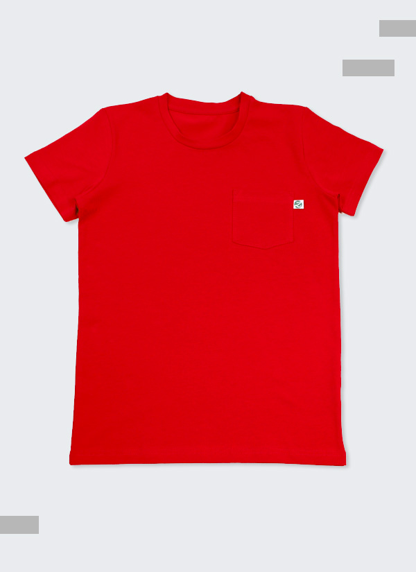 ZINC Тениска с джоб - червен, в размери от 6 до 12 години