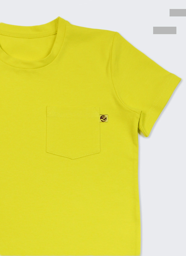 ZINC Тениска с джоб - силно жълт, в размери от 6 до 12 години -2