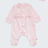 Бебешка пижама-гащеризон с панделки, розов цвят, 6-12 месеца, Zinc