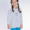 ZINC Блуза с принт "Глухарче" - за момичета, сива, в размери от 2 до 6 години -1