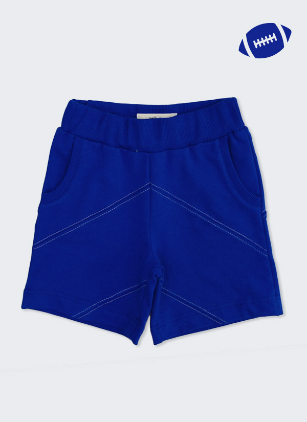 Къс панталон с кройка на триъгълници с джобове, мастилено син цвят, 2-12 години, Zinc