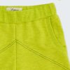 Къс панталон с кройка на триъгълници с джобове, жълто-зелен цвят, 2-12 години, Zinc, отблизо