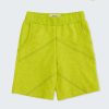 Къс панталон с кройка на триъгълници с джобове, жълто-зелен цвят, 2-12 години, Zinc