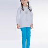 ZINC Клин-панталон с принт "Гора" - за момичета, тъмен електрик, в размери от 2 до 6 години -4