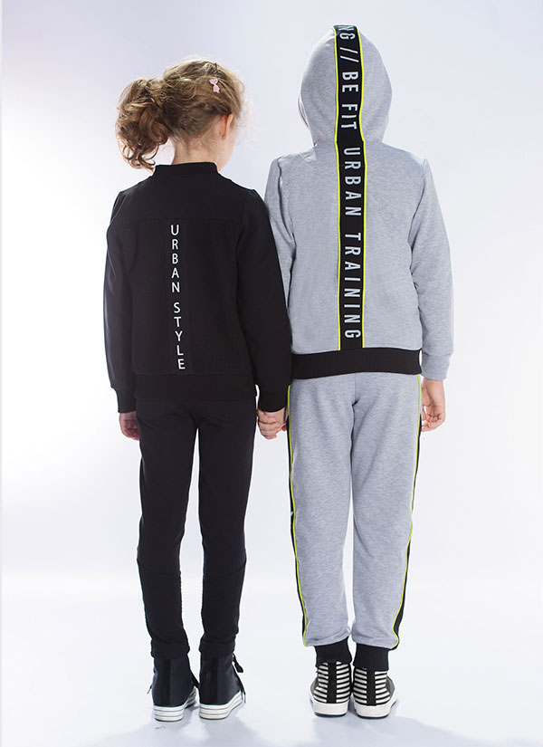 Комплект суитшърт и панталон с мрежа, размери от 7 до 12 години-3