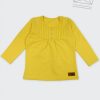 ZINC Ретро блуза с дълъг ръкав - за момичета, жълта, в размери от 6 месеца до 2 години -1