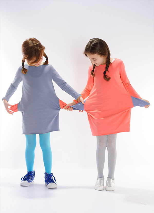 ZINC Рокля с дьобове "Колибри" - за момичета, сьомга, в размери от 2 до 6 години -4