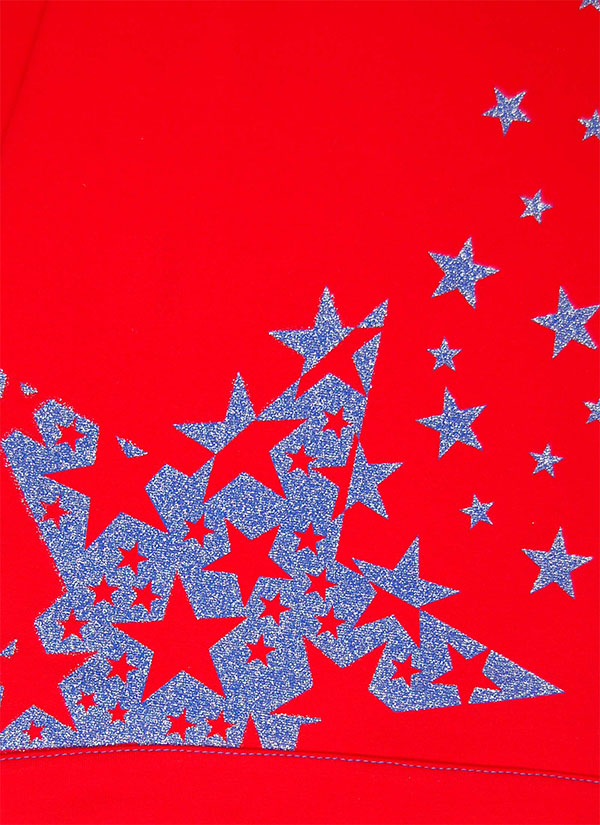 ZINC Туника с клин "Бляскави звезди" - за момичета, червен и син, в размери от 2 до 6 години -2