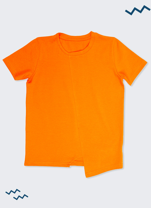 ZINCАсиметрична тениска - портокал, в размери от 2 до 12 години