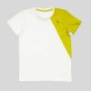 ZINC Асиметрична тениска с изместен джоб - екрю + горчица, в размери от 2 до 12 години