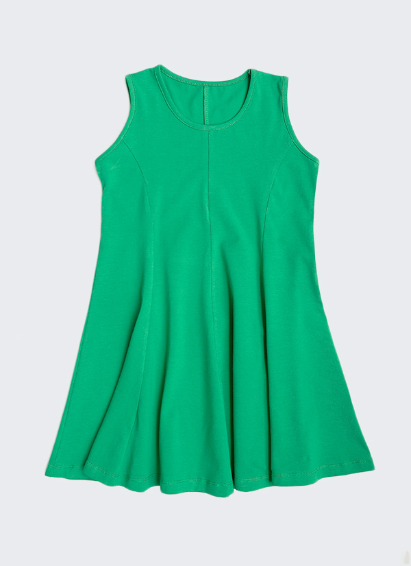 ZINC Разкроена лятна рокля - бг зелен, в размери от 4 до 12 години