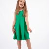 ZINC Разкроена лятна рокля - бг зелен, в размери от 4 до 12 години
