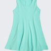 ZINC Разкроена лятна рокля - цвят светъл електрик, в размери от 4 до 12 години
