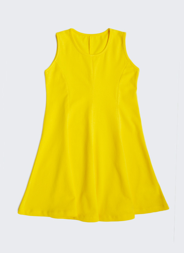 ZINC Разкроена лятна рокля - звънливо жълт, в размери от 4 до 12 години