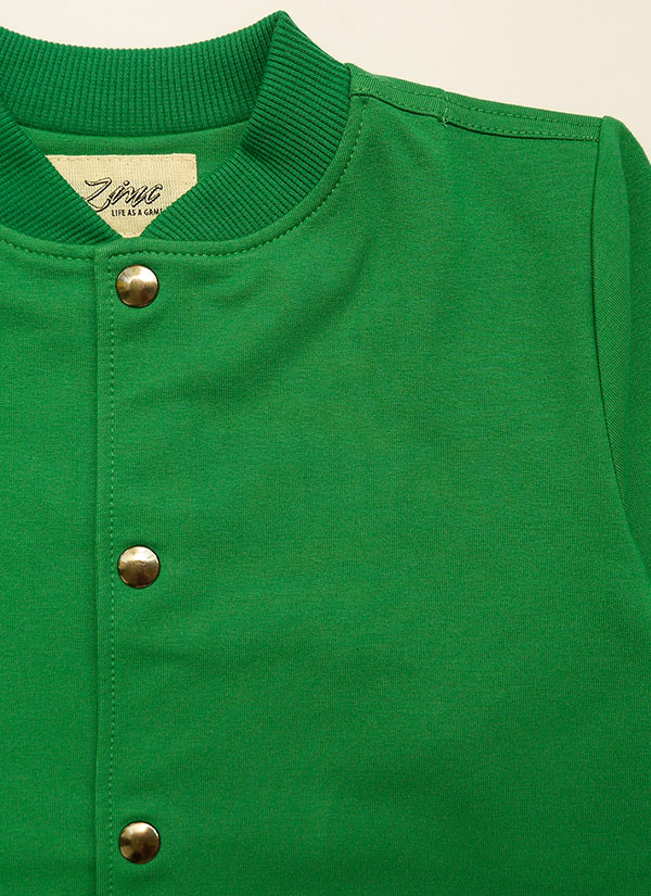 Бейзболна жилетка за момче с копчета, бг зелен цвят, 2 - 12 години, Zinc-2