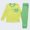 Пижама с джоб за момче, жълто-зелен + мента, 2 - 10 години, Zinc