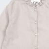 Романтична ефирна риза в сиво с копчетата до долу и волан отдолу, за момичета, 2-6 години, Zinc-2