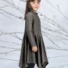 Суитшърт рокля от тъмен лъскав плат - дълъг до коляното с цип, 4 - 8 години, Zinc - снимка с дете