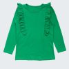 Блуза с къдри за момиче, бг зелен, 2 - 12 години, Zinc
